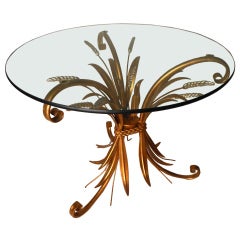 Elegant Gilded Florentine Sheaf-of-Wheat Side Table