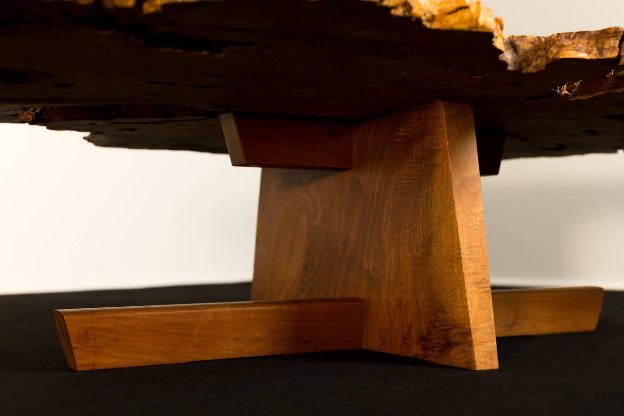 American George Nakashima Buckeye Maple Burl Coffee Table, 1977