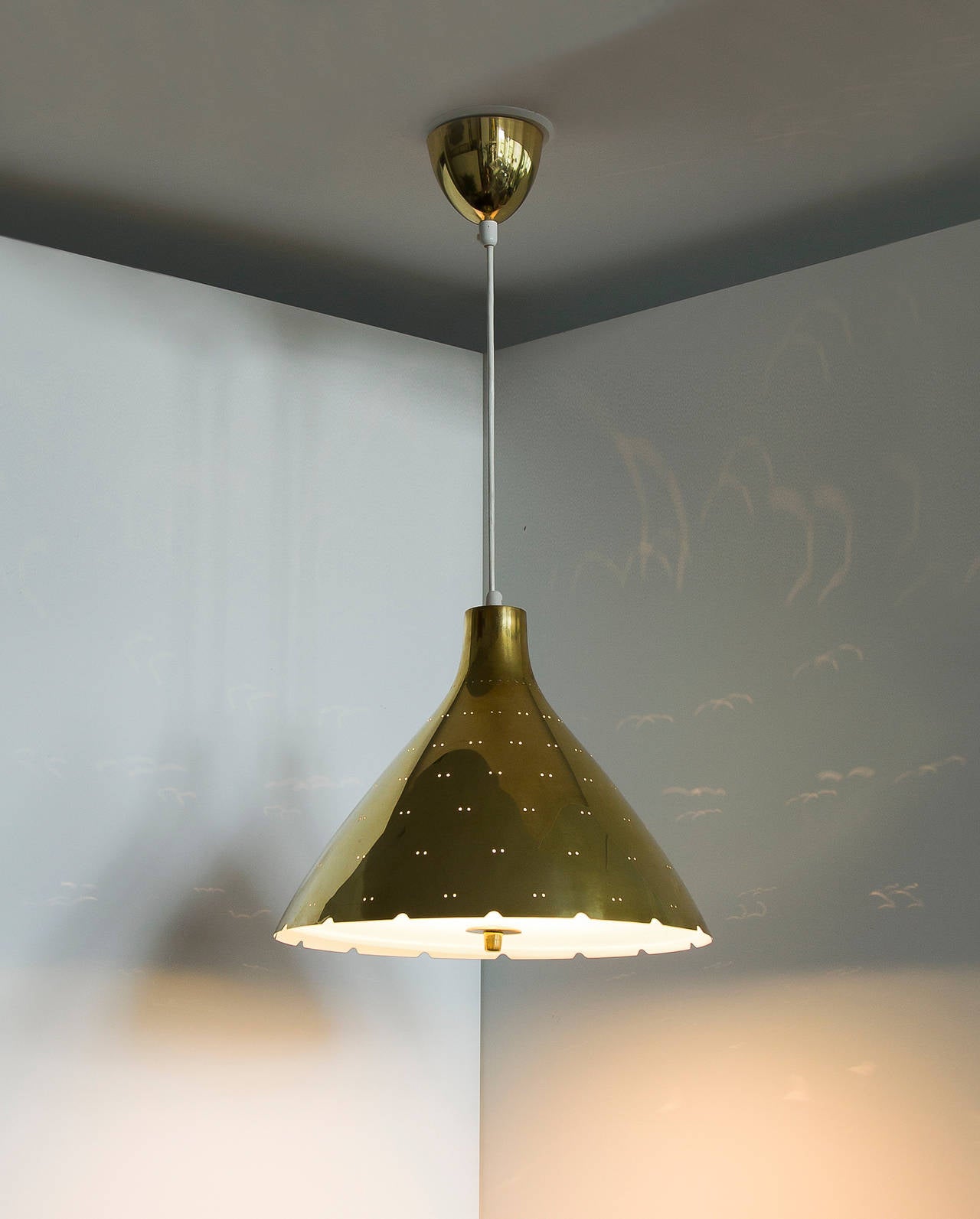 Scandinavian Modern Pair of Paavo Tynell Ceiling Lamps, Taito Oy