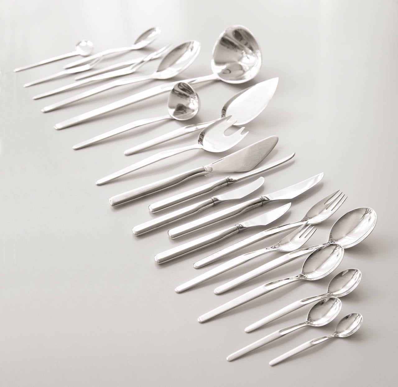 Tapio Wirkkala.

Rare sterling silver flatware service 