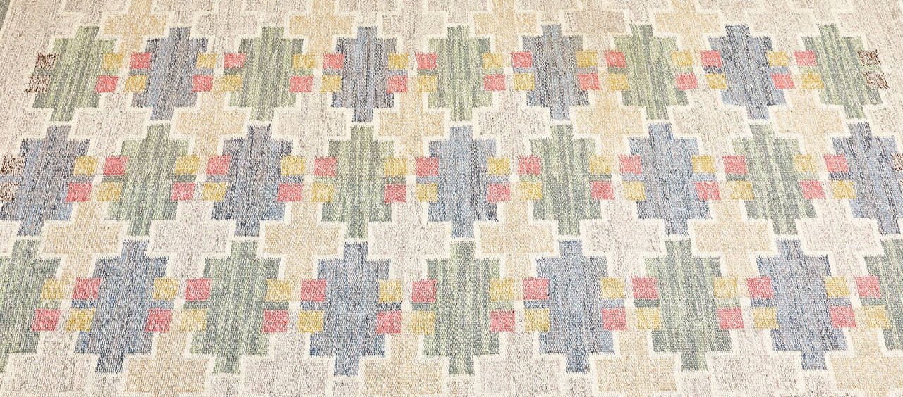 Maj Svanstrom Swedish Flat-Weave Carpet, 1950s 1