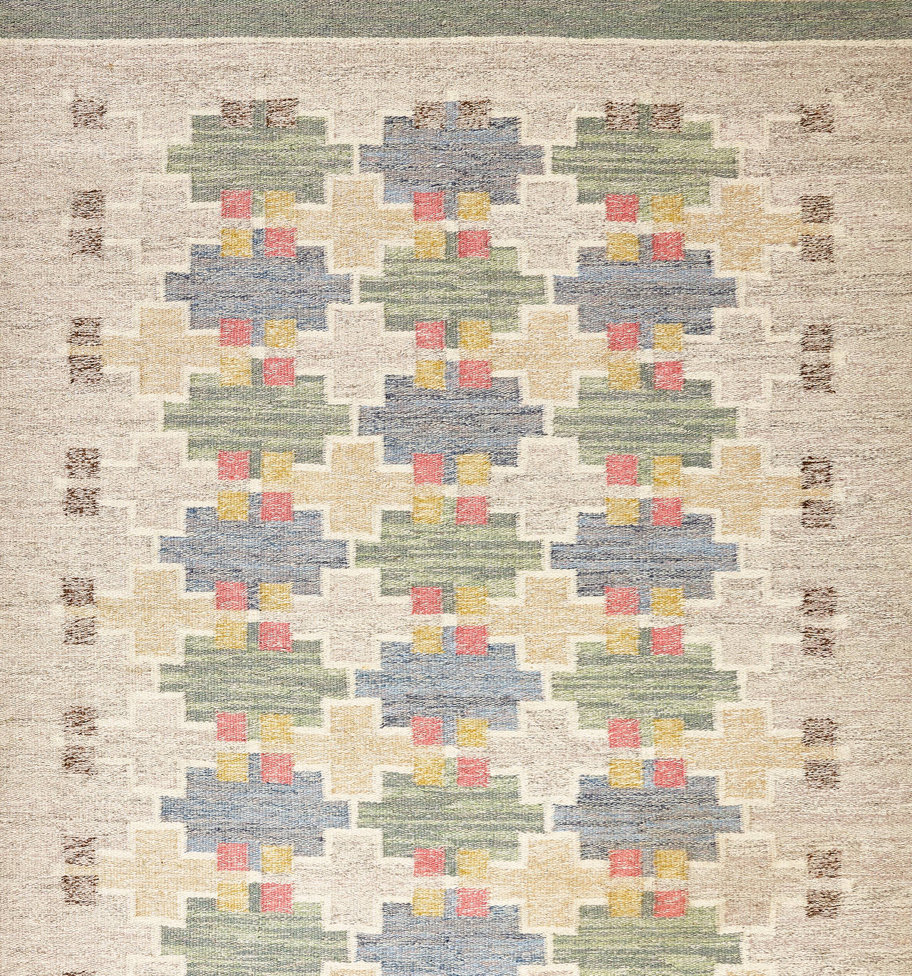 Maj Svanstrom Swedish Flat-Weave Carpet, 1950s In Excellent Condition In Houston, TX
