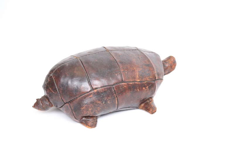 British Dimitri Omersa Design Leather Turtle Ottoman