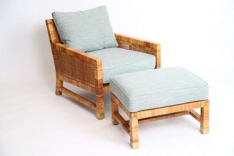 American Bielecky Brothers Lounge Chair and Ottoman