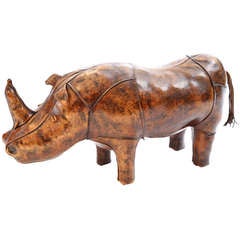 Abercrombie & Fitch leather rhinoceros footstool by Omersa