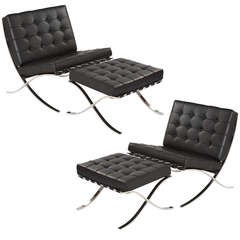 Ludwig Mies van der Rohe  pair Barcelona Chairs / stools