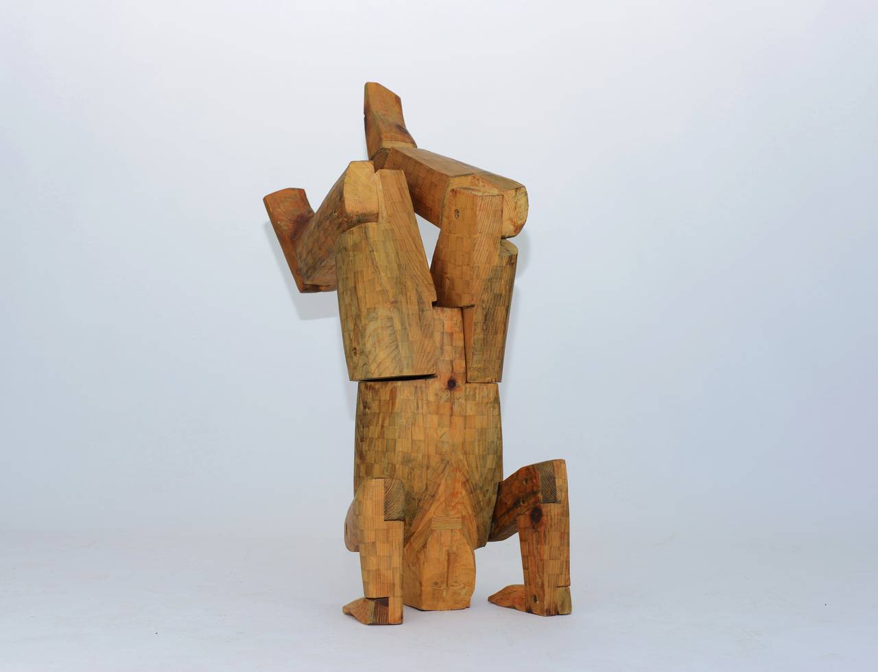Louise Kruger.

Sculpture.

USA, 1970s.
Carved pine.
Measures: 46 H x 14 D x 26 W inches.

Carved pine articulated sculpture by Louise Kruger (1924-2013). Moveable joints in arms, legs and feet. Graphite drawn details.
