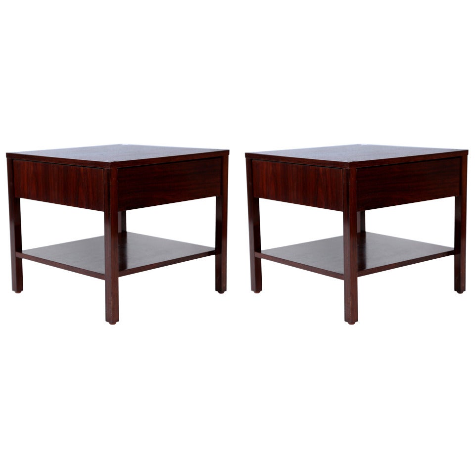 Rare Florence Knoll Rosewood Pair of Nightstands, 1950s