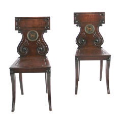 Pair Of Regency Hall Chairs.