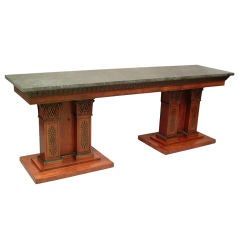 Regency Marble-topped Mahogany Serving Table.