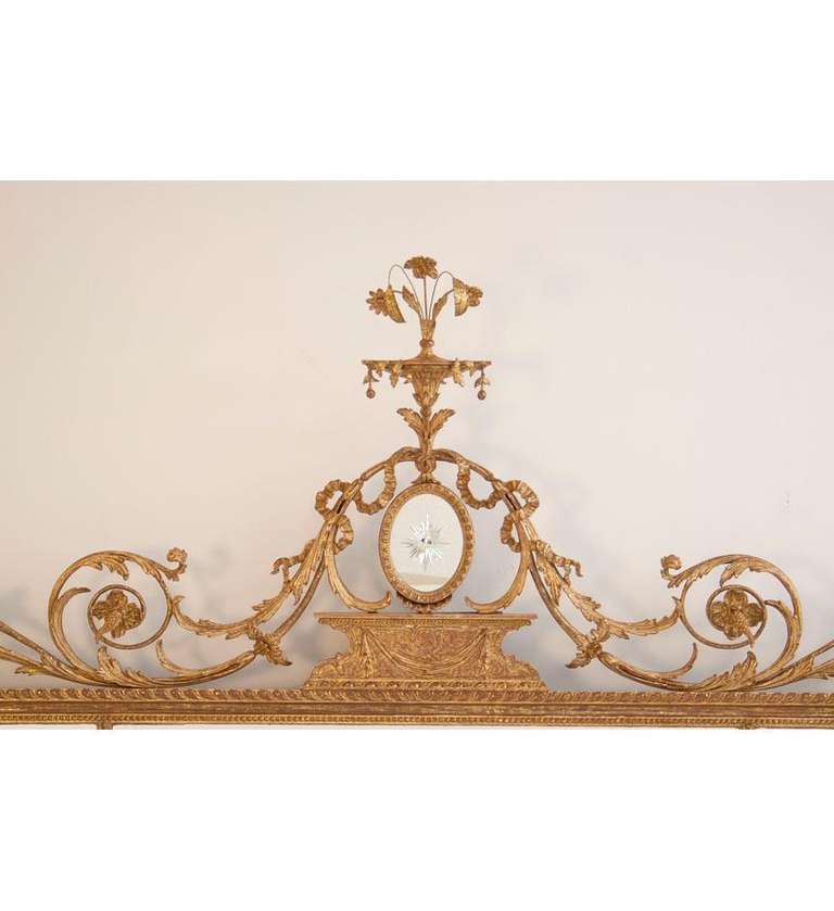 English A George III Giltwood Overmantle Mirror in the Adam Taste For Sale