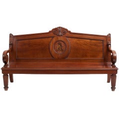 A George IV mahogany hall bench .