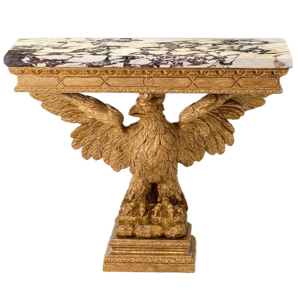 A George II giltwood marble-topped console table. For Sale