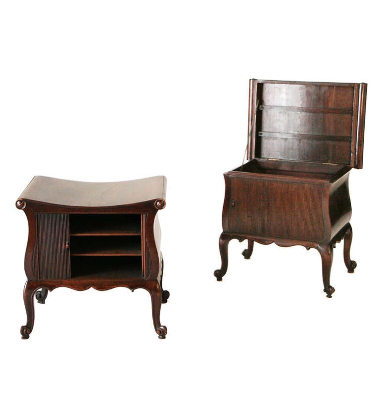 A Near Pair of Unusual George III Mahogany Commode Stools