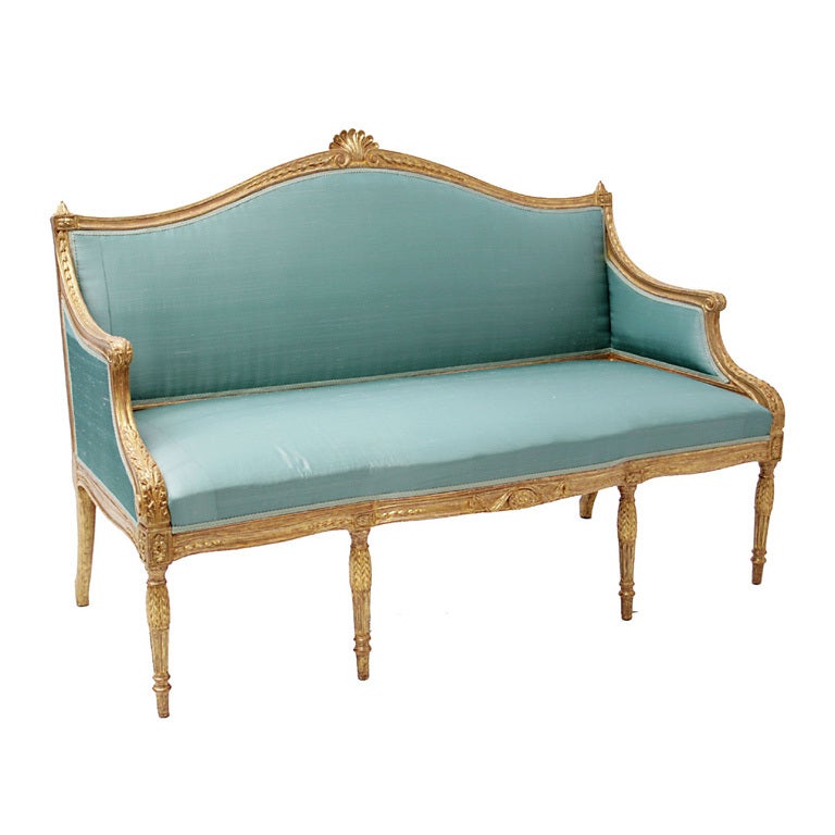 A George III giltwood settee. For Sale