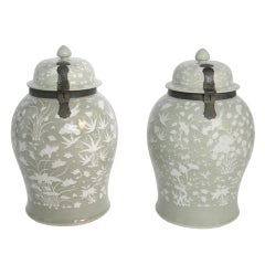 A fine pair of Chinese export temple jars.