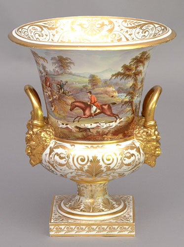 English Duesbury and Kean period Derby campagna form porcelain urn. For Sale