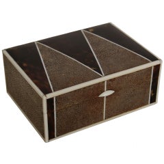 A rare Art Deco shagreen and tortoiseshell box.