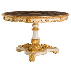 A William IV white painted and parcel gilt center table