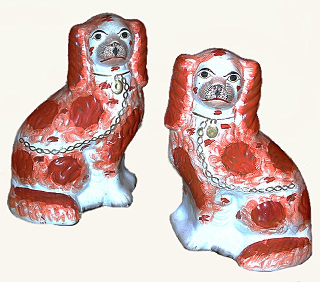 Pair of Staffordshire spaniels.