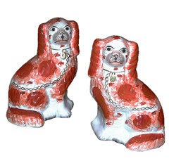 Pair of Staffordshire spaniels.