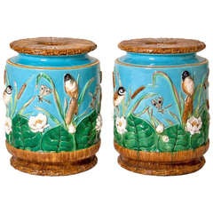 Pair of George Jones Majolica Garden Seats