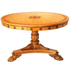 Regency Bird's Eye Maple And Marquetry Center Table