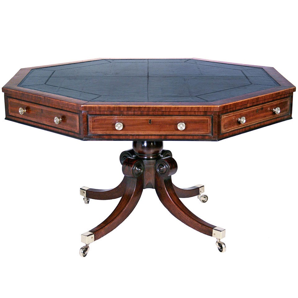 Regency Octagonal Drum Table For Sale