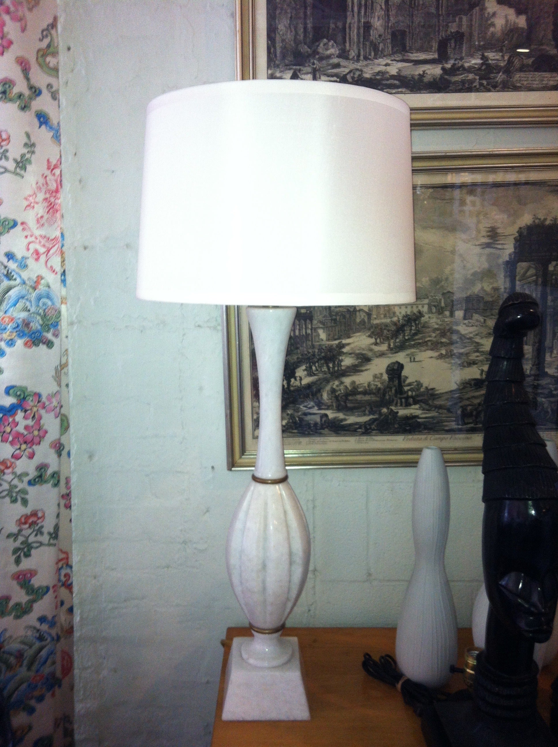 Marble Lamps, Pair
