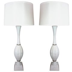 Marble Lamps, Pair