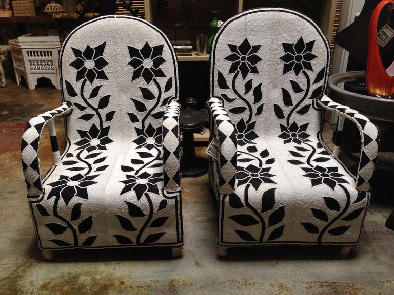 Yoruba hand beaded chairs