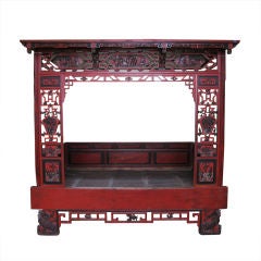 19th Century Chinese Lacquer Wedding Bed 2