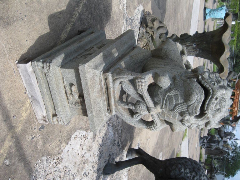 Monumental Granite Buddhist Imperial Guardian Lions