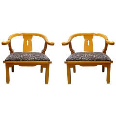Pair of Chinese Modern Armchairs in the Style of James Mont