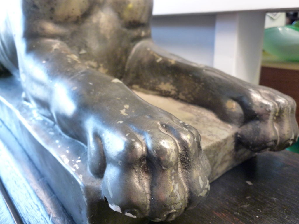 20th Century 1920's Guilt Covered Plaster Sphinx