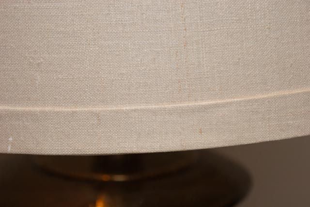 1960's Brass Chinese Modern Lamp with Linen Shade 1