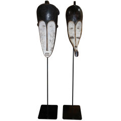 Pair of African Judicial Fang Tribal Mask