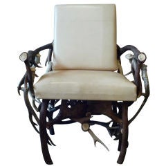 Black Forest Horn Style Arm Chair