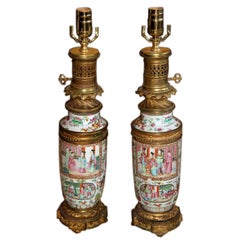 18th Century Chinese Famille Rose Lamps