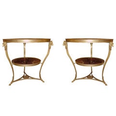Pair of 19th Century Bronze Gueridon Tables