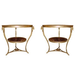 Pair of 19th Century Bronze Gueridon Tables