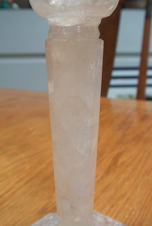 19th Century Rock Crystal Candlesticks For Sale