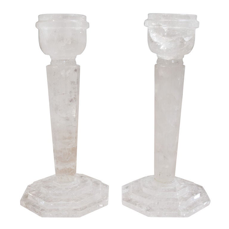Rock Crystal Candlesticks For Sale at 1stdibs