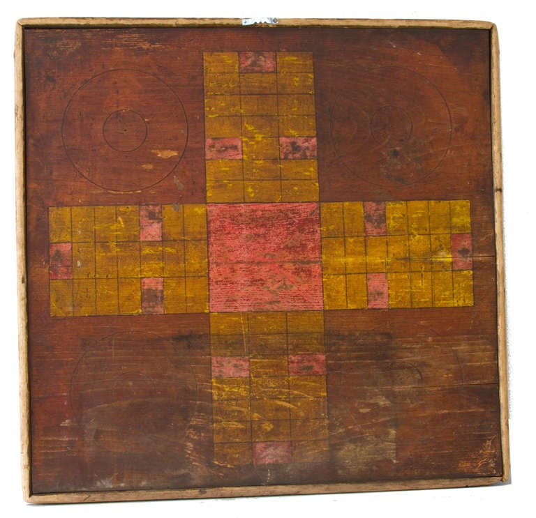 Two Sided Gameboard:  Checkers and Parcheesi