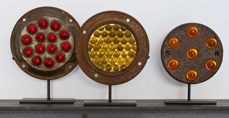 Mid-20th Century Collection of 13 Early Glass Marble Reflectors For Sale