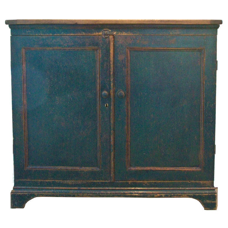 Early Painted Two Door Quebec Province Cupboard at 1stDibs
