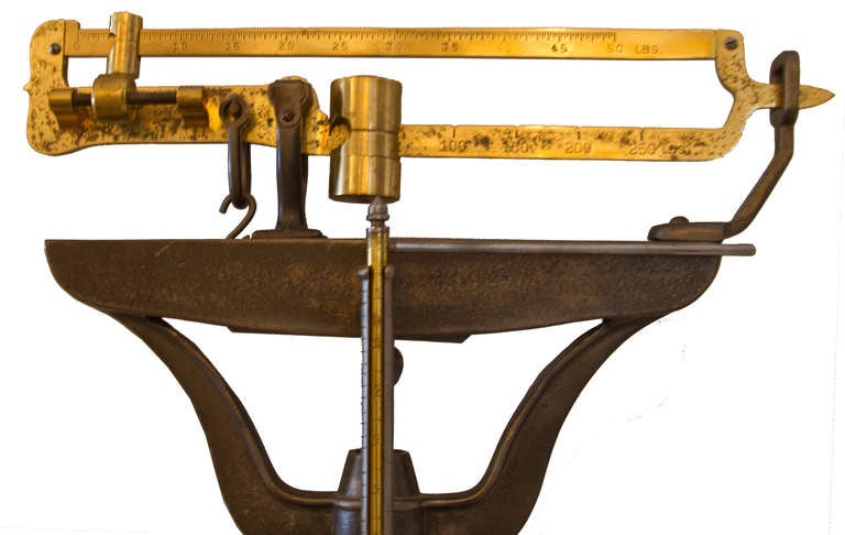 Beautifully Proportioned Doctor's Scale, Steel and Brass