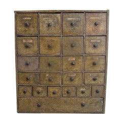 Strong, Graphic 19th Century Apothecary Cabinet