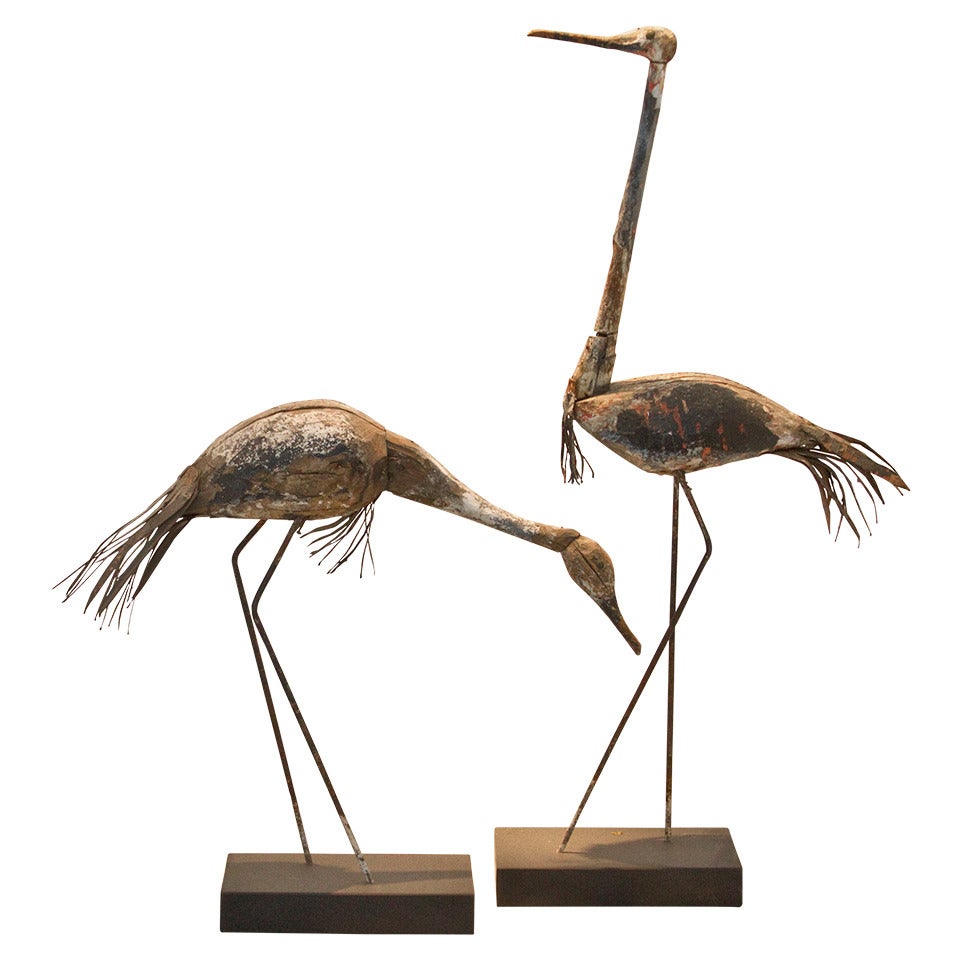 Stunning Pair of Heron Decoys For Sale