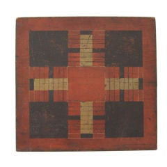 Antique Two Sided Game Board:  Parcheesi and Checkers